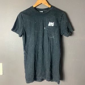 RIPNDIP Lord Nermal Black Mineral Wash Pocket T-Shirt